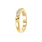 14K YELLOW GOLD 1/6CT ROUND DIAMOND LADIES BAND - Image 3