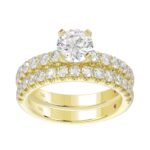 14K YELLOW GOLD 1CT ROUND DIAMOND LADIES BRIDAL SET(CENTER STONE MOUNT ROUND DIAMOND 1CT) - Image 3