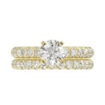 14K YELLOW GOLD 1CT ROUND DIAMOND LADIES BRIDAL SET(CENTER STONE MOUNT ROUND DIAMOND 1CT) - Image 6