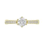 14K YELLOW GOLD 1CT ROUND DIAMOND LADIES RING(CENTER STONE ROUND DIAMOND 3/4CT) - Image 4