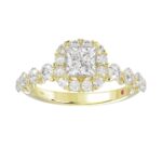 14K YELLOW GOLD 1CT ROUND/PRINCESS DIAMOND LADIES SEMI MOUNT RING(CENTER STONE MOUNT PRINCESS DIAMOND 1CT) - Image 3
