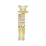 14K YELLOW GOLD 2 1/4CT ROUND/PRINCESS DIAMOND LADIES BRIDAL SET(CENTER STONE PRINCESS DIAMOND 3/4CT) - Image 6
