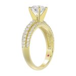 14K YELLOW GOLD 3/4CT ROUND DIAMOND LADIES SEMI MOUNT BRIDAL SET(CENTER STONE MOUNT ROUND DIAMOND 1CT) - Image 2