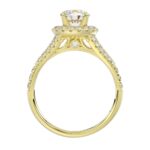 14K YELLOW GOLD 3/4CT ROUND DIAMOND LADIES SEMI MOUNT BRIDAL SET(CENTER STONE MOUNT ROUND DIAMOND 1CT) - Image 4