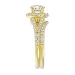 14K YELLOW GOLD 3/4CT ROUND DIAMOND LADIES SEMI MOUNT BRIDAL SET(CENTER STONE MOUNT ROUND DIAMOND 1CT) - Image 5