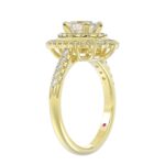 14K YELLOW GOLD 3/4CT ROUND/OVAL DIAMOND LADIES SEMI MOUNT RING(CENTER STONE MOUNT OVAL DIAMOND 1CT) - Image 3