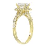 14K YELLOW GOLD 5/8CT ROUND/EMERALD DIAMOND LADIES RING(CENTER STONE MOUNT EMERALD DIAMOND 1CT) - Image 2