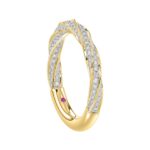 14K YELLOW GOLD 7/8CT ROUND DIAMOND LADIES BAND - Image 2