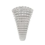 18K WHITE  GOLD 1CT ROUND DIAMOND LADIES FASHION RING - Image 5