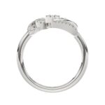 18K WHITE  GOLD 5/8CT ROUND/BAGUETTE DIAMOND LADIES FASHION RING - Image 2
