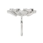 18K WHITE  GOLD 5/8CT ROUND/BAGUETTE DIAMOND LADIES FASHION RING - Image 3