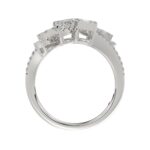 18K WHITE GOLD 1 1/4CT ROUND/BAGUETTE DIAMOND LADIES FASHION RING - Image 2