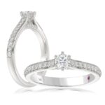 18K WHITE GOLD 1/2CT ROUND DIAMOND LADIES RING