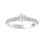 18K WHITE GOLD 1/2CT ROUND DIAMOND LADIES RING - Image 3