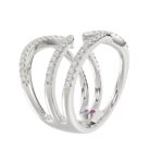 18K WHITE GOLD 1/2CT ROUND DIAMOND LADIES RING - Image 3