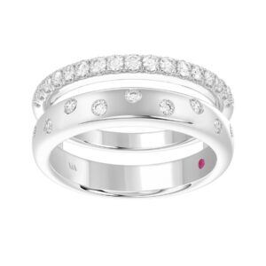 18K WHITE GOLD 1/2CT ROUND DIAMOND LADIES WRAP RING