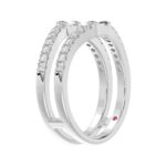 18K WHITE GOLD 1/2CT ROUND/BAGUETTE DIAMOND LADIES WRAP RING - Image 3