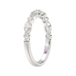18K WHITE GOLD 1/2CT ROUND/MARQUISE DIAMOND LADIES BAND - Image 2