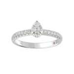 18K WHITE GOLD 1/3CT ROUND DIAMOND LADIES FASHION RING - Image 3