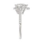 18K WHITE GOLD 1/3CT ROUND DIAMOND LADIES SEMI MOUNT RING(CENTER STONE MOUNT PEAR DIAMOND 1CT) - Image 6