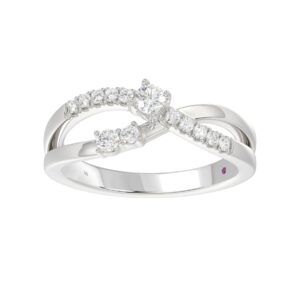 18K WHITE GOLD 1/4CT ROUND DIAMOND LADIES RING