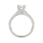 18K WHITE GOLD 1/4CT ROUND DIAMOND LADIES SEMI MOUNT RING(CENTER STONE MOUNT PRINCESS DIAMOND 1CT) - Image 4
