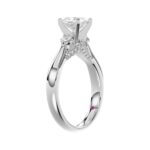 18K WHITE GOLD 1/4CT ROUND/PRINCESS DIAMOND LADIES RING(CENTER STONE PRINCESS DIAMOND 3/4CT) - Image 2
