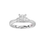18K WHITE GOLD 1/4CT ROUND/PRINCESS DIAMOND LADIES RING(CENTER STONE PRINCESS DIAMOND 3/4CT) - Image 3