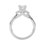 18K WHITE GOLD 1/4CT ROUND/PRINCESS DIAMOND LADIES RING(CENTER STONE PRINCESS DIAMOND 3/4CT) - Image 4