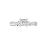 18K WHITE GOLD 1/4CT ROUND/PRINCESS DIAMOND LADIES RING(CENTER STONE PRINCESS DIAMOND 3/4CT) - Image 6