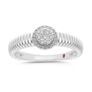 18K WHITE GOLD 1/5CT ROUND DIAMOND LADIES RING