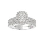 18K WHITE GOLD 1CT ROUND DIAMOND LADIES BRIDAL SET - Image 6