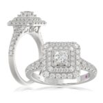 18K WHITE GOLD 1CT ROUND DIAMOND LADIES RING