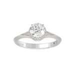 18K WHITE GOLD 1CT ROUND DIAMOND LADIES RING( CENTER STONE ROUND DIAMOND 7/8 CT) - Image 3