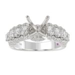 18K WHITE GOLD 1CT ROUND DIAMOND LADIES SEMI MOUNT RING(CENTER STONE MOUNT ROUND DIAMOND 3CT) - Image 2