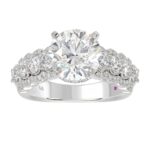 18K WHITE GOLD 1CT ROUND DIAMOND LADIES SEMI MOUNT RING(CENTER STONE MOUNT ROUND DIAMOND 3CT) - Image 4
