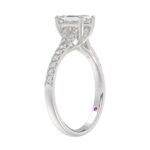 18K WHITE GOLD 1CT ROUND/EMERALD DIAMOND LADIES RING(CENTER STONE EMERALD DIAMOND 3/4CT) - Image 2