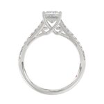 18K WHITE GOLD 1CT ROUND/PRINCESS DIAMOND LADIES RING(CENTER STONE PRINCESS DIAMOND 3/4CT) - Image 4