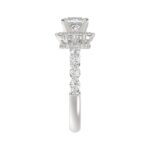 18K WHITE GOLD 2.00CT ROUND/PRINCESS DIAMOND SEMI MOUNT LADIES RING (CENTER STONE PRINCESS DIAMOND 1.00CT) - Image 6