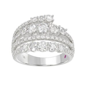 18K WHITE GOLD 2CT ROUND DIAMOND LADIES BAND