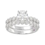 18K WHITE GOLD 2CT ROUND DIAMOND LADIES BRIDAL SET - Image 4