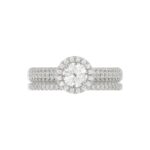 18K WHITE GOLD 3/4CT ROUND DIAMOND LADIES BRIDAL SET(CENTER STONE ROUND DIAMOND 3/4CT) - Image 4