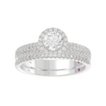 18K WHITE GOLD 3/4CT ROUND DIAMOND LADIES BRIDAL SET(CENTER STONE ROUND DIAMOND 3/4CT) - Image 7