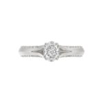 18K WHITE GOLD 3/4CT ROUND/OVAL DIAMOND LADIES RING(CENTER STONE OVAL DIAMOND 1/2CT) - Image 4