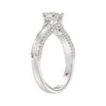 18K WHITE GOLD 3/4CT ROUND/OVAL DIAMOND LADIES RING(CENTER STONE OVAL DIAMOND 1/2CT) - Image 5