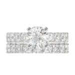 18K WHITE GOLD 3CT ROUND DIAMOND LADIES SEMI MOUNT BRIDAL SET(CENTER STONE MOUNT ROUND DIAMOND 2CT) - Image 7