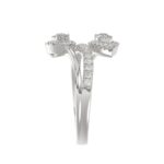 18K WHITE GOLD 5/8CT ROUND DIAMOND LADIES FASHION RING - Image 5