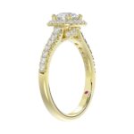 18K YELLOW GOLD 1 1/3CT ROUND DIAMOND LADIES BRIDAL SET(CENTER STONE ROUND DIAMOND 5/8CT) - Image 5