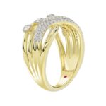 18K YELLOW GOLD 1/2CT ROUND DIAMOND LADIES FASHION RING - Image 3