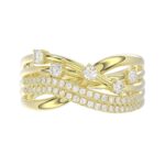 18K YELLOW GOLD 1/2CT ROUND DIAMOND LADIES FASHION RING - Image 4